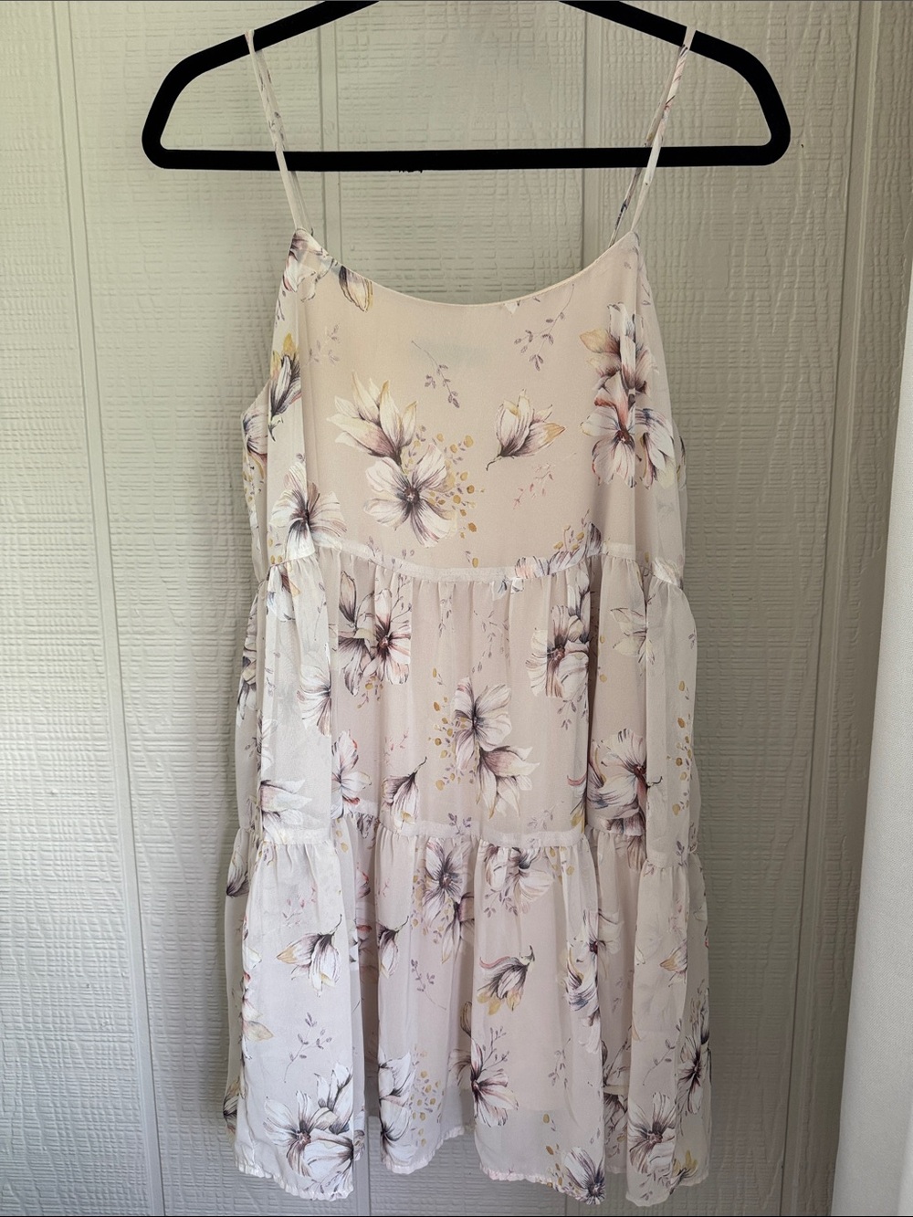 Final Touch Cream Floral Mini Dress